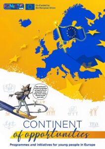 Cover of Continent of Opportunities ENG, the genie Eugenio is inviting young pleope to vote